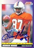 Herman Moore Autographed/Hand Signed Football Card (Detroit Lions) 1991 Score #568
