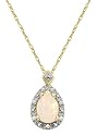 10k Yellow Gold, October Birthstone, Opal and Diamond Pear Shaped Pendant