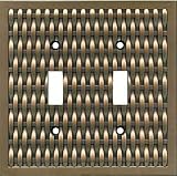 BASKETWEAVE Antique Brass Switchplates Outlet Covers, Rocker, GFCI
