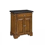 Salmon Granite Top on Oak Cabinet by Home Styles - Medium Wood (9003-0065)
