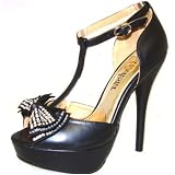 Damita K Womens Abby-09 Platform High Heel Ankle T Strap Shoes