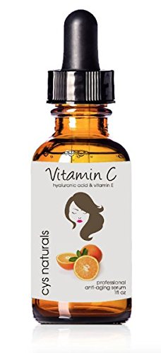 Create Your Shape Vitamin C Serum + 3 Pack Bamboo Charcoal - Red Clay - Green Tea Konjac Sponges + Organic Antioxidant Professional Vitamin C Serum Formula + E + Hyaluronic Acid