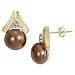 Chocolate Pearl and Diamond Earrings