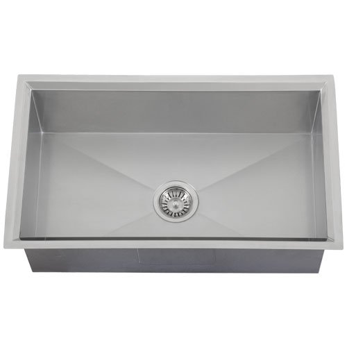 Ticor Square Undermount 16-gauge Stainless Steel Beveled Kitchen Sink