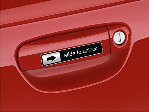 NEW 2015 TREND!!!(Pair) Slide To Unlock Vinyl Decals / Funny caar Stickers Die Cut Sticker (2X)