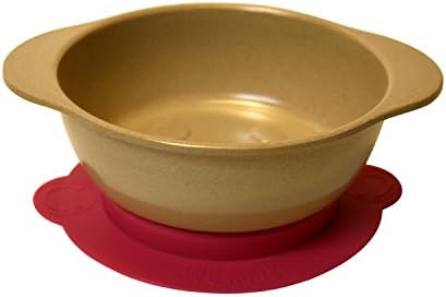 Eco Friendly Childs 5" Wide Bowl with Handles &amp; Hot Pink Base