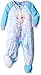 Disney Little Girls' Toddler Frozen Elsa Fleece Footed Blanket Sleeper, Blue, 3T