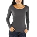 Mossimo Supply Co. Juniors Boatneck Thermal Top - Railroad Gray