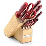 KitchenAid 12-Piece Pearlized Candy Apple Red Stainless Steel Cutlery Set With Convex Blade Edge