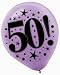 6 ct Multi-Colors 50th Birthday Party Balloons