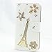 piaopiao fashion 3d bling leather wallet card flip Case Cover Skin For Lenovo A850 (eiffel)