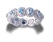 .925 Sterling Silver Designer Beaded Eternity Ring with Blue Topaz