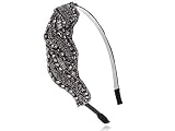 Metallic Gunmetal Grey Crystal Bead Design Band Fashionable Hair Piece Headband