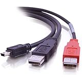 C2G / Cables To Go 28107 USB 2.0 A Male to One Mini-B Male Y-Cable (6 Feet, Black)
