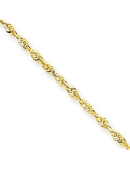 1.5mm, 10 Karat Gold, Lightweight Diamond-Cut Rope Chain- 20 inch