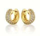 Bling Jewelry Designer Inspired Diamond and 14K Gold Huggie Earrings