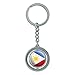 The Philippines National Country Flag Spinning Round Metal Key Chain Keychain Ring