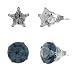 Tressa Sterling Silver Round-cut and Star-shaped Cubic Zirconia Stud Earrings (Set of 2)