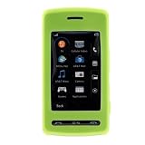Durable Flexible Soft Light Green Silicone Skin Case + Clear Reusable LCD Screen Protector for LG VU CU920 CU915 Cell Phone