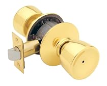 Schlage F40VBEL605 Bell Privacy Knob, Bright Brass
