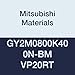 Mitsubishi Materials GY2M0800K400N-BM VP20RT GY Series Carbide Grooving Insert for Copying and Medium Feeds, 2 Teeth, K Seat, 0.315" Grooving Width, 0.157" Corner Radius (Pack of 10)