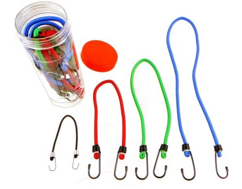 'Bungees In a Can' - 12 Piece Bungee Cord Set - 4 Sizes