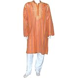 Indian Kurtas Pajama Evening Apparel Mens Casual Fashion for Summer Size L (gkp416) by ShalinCraft