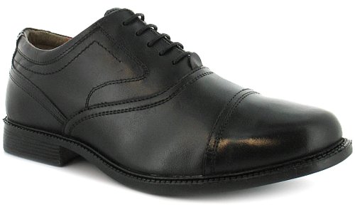 New Mens/Gents Black Leather And Pu Upper Lace Up Formal Shoes. - Black - UK 10