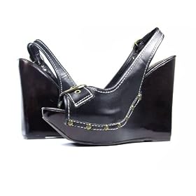 Authentic FERGIE Amie Black Atanado Wedge Shoes Womens Size 7.5M Authentic FERGIE Amie Black Atanado Wedge Shoes Womens Size 7.5M