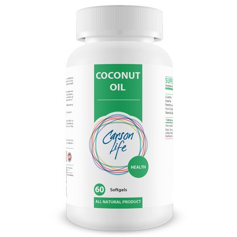 Carson Life - Hi-Strength Coconut Oil Capsules - 60 Softgels - Promote Weight Loss, Boost Digestion, Natural for Hair, Skin, and Nails - Made in the USA