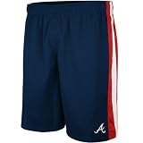 MLB Majestic Atlanta Braves Navy Blue Umpire Call Mesh Shorts (X-Large)