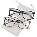 WOWSUN Non Prescription Glasses for Women Men,Clear Lens Eyeglasses Fashion Nerd Optical Frames Fake Eye Glasses 2 PACK Leopard Black Frame