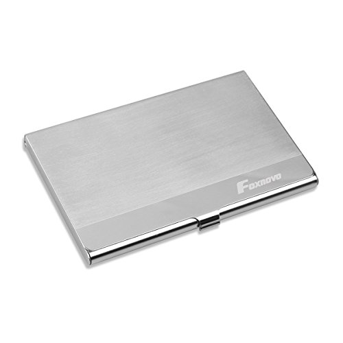 Foxnovo Business Card Holder Stainless Steel Credit Card Holder Case