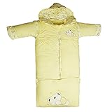 DEHANG 新生児 赤ちゃん おくるみ かわいい 高品質 綿 出産祝い にも 長い ブランケット イエロー - L