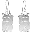 Black Little Lucky Cat Earrings