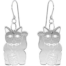 Black Little Lucky Cat Earrings