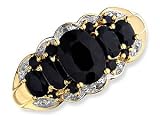 Image of 9ct Gold Sapphire and Diamond Ring