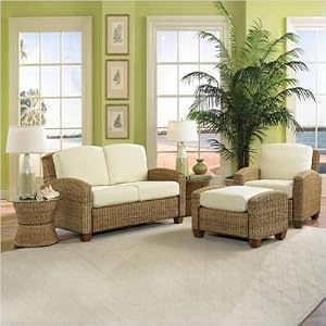 Cabana Banana Chair, Ottoman and Loveseat in Honey