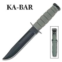 Ka-Bar US Military Fighting/Utility Knife Foilage Green Straight Edge Hard Sheath Md: 5011