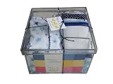 Noa Lily Gift Basket with Footie, Blanket, Hat, and Towel, Large stars, Medium
