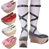 根強い人気！ハイフラットレースアップシューズ shoes194 ゴスロリ ロリータ パンク コスプレ コスチューム メイド 黒 260