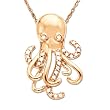 14k Rose Gold Diamond Octopus Pendant (.07 cttw)