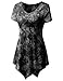 Thanth Womens All Over Tie Dye Plare Hem Line Tunic Top Black 2XL-Large