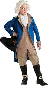 Rubies Costumes 211373 George Washington Child Costume - Blue-Brown - Large