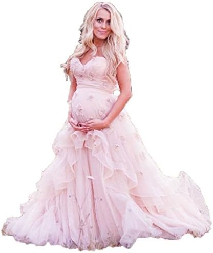Bridalonline Women's Strapless Beach Chiffon Maternity Pregnant Wedding Dreses Bridal Gowns Ivory 10