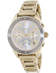 Dkny Womens NY8521 Gold Stainless-Steel Analog Quartz Watch with Silver Dial