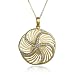 Yellow Gold Plated Sterling Silver Diamond-Accent Sand Dollar Pendant, 18"