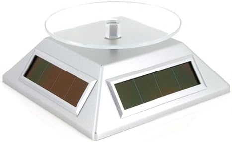 Solar Powered Watch Decoration Turntable Rotary Display (White)