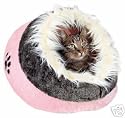 Minou Cushy Cave Pet Bed Pink & Grey Cat Small Dog