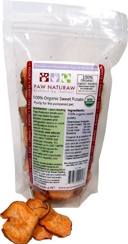 Paw Naturaw Organic Sweet Potato Treats for Small Pets, 4-Ounce Pouches (Pack of 4)